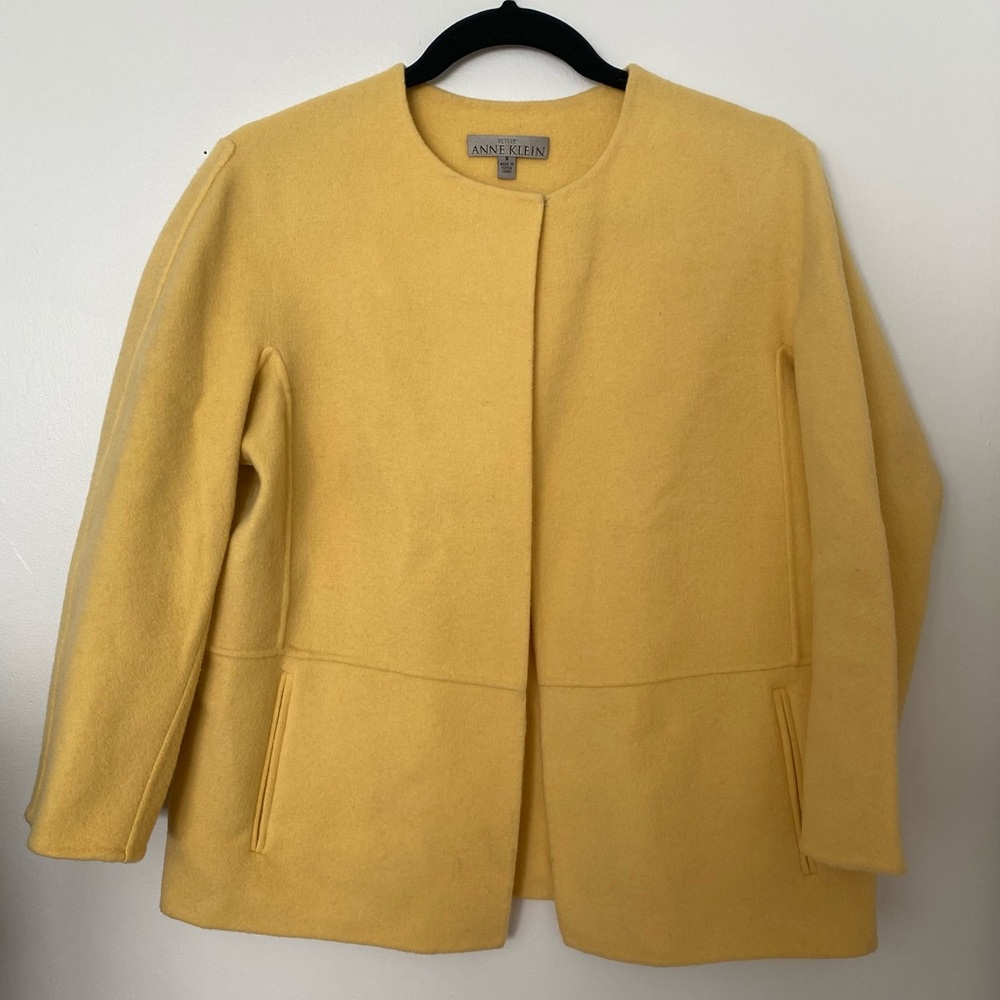 Anne Klein yellow wool jacket
